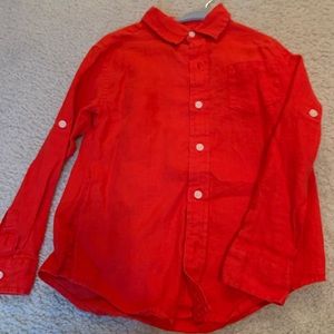 Boys linen red Janie and Jack button down !
